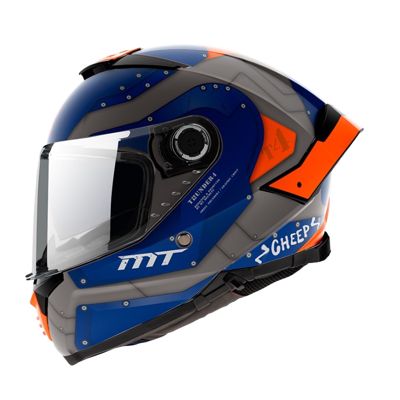 MT Thunder 4 SV Cheep A7 integrirana motoristična čelada oranžno-modro-siva