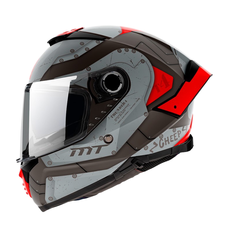 MT Thunder 4 SV Cheep B5 črno-rdeče-siva integralna motoristična čelada
