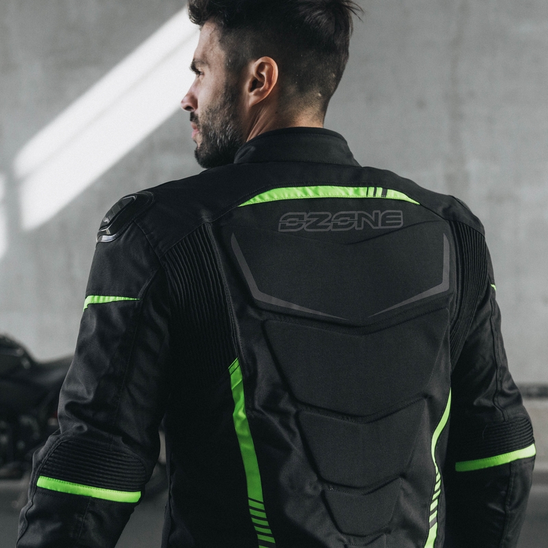 Ozone Pulse črno-fluo rumena motoristična jakna