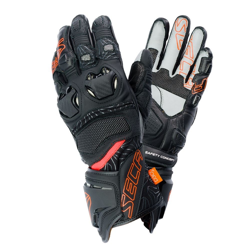 Motoristične rokavice SECA Ukemi Pro black-fluo red razprodaja