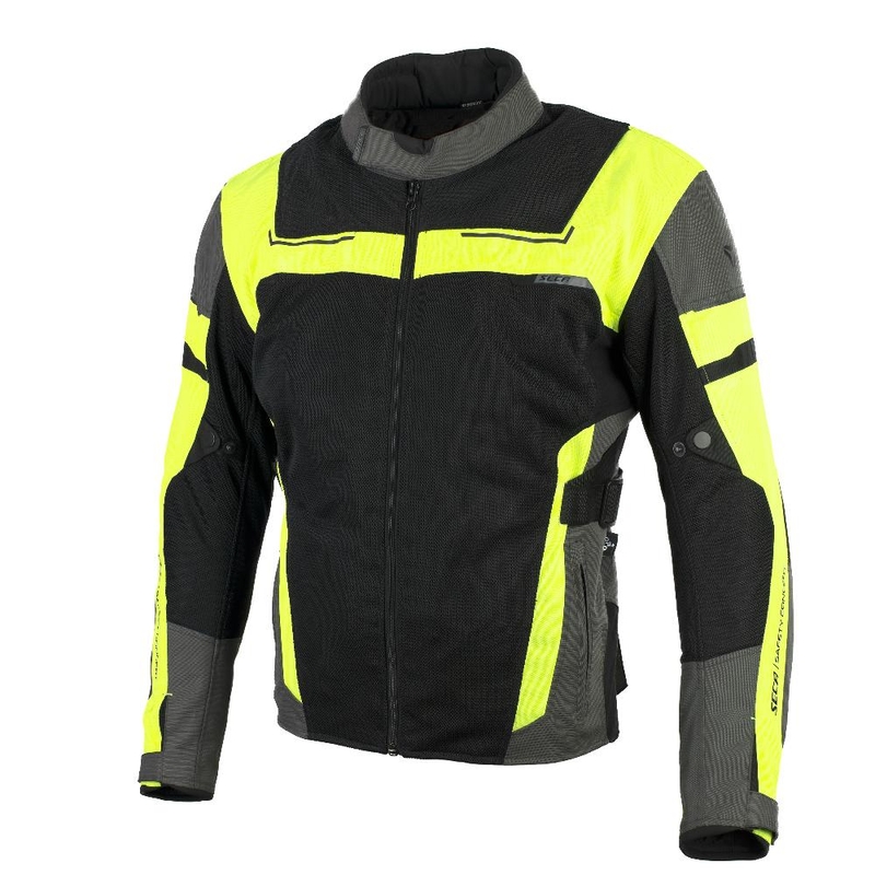 Motoristična jakna SECA Orkan II sivo-fluo rumena razprodaja