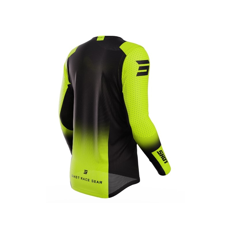 Motokros majica Shot Aerolite Ultima black-fluo yellow