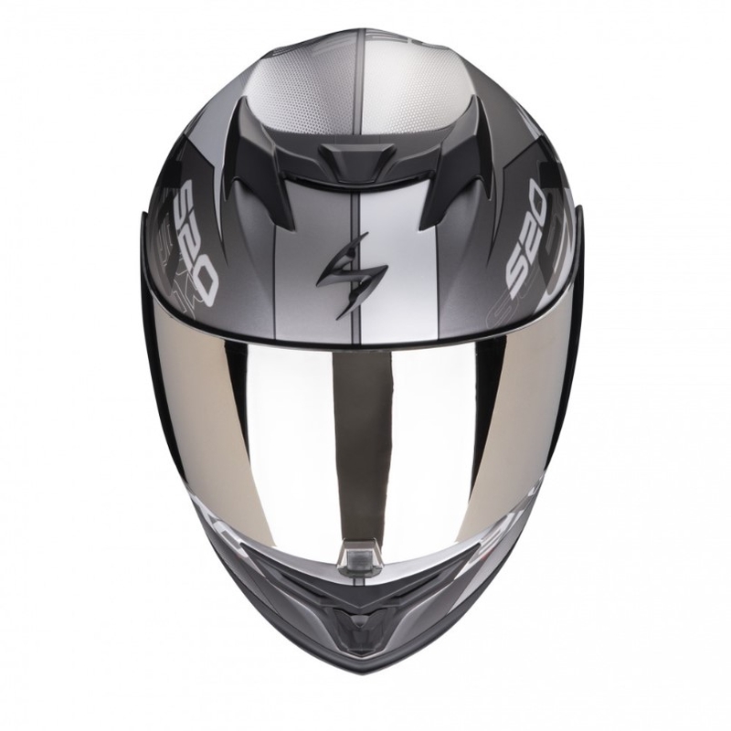 Integralna motoristična čelada Scorpion EXO-520 EVO Air Cover srebrno-rdeča mat