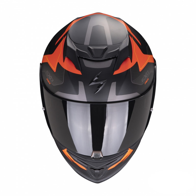 Integralna motoristična čelada Scorpion EXO-520 EVO Air Elan črno-oranžna mat