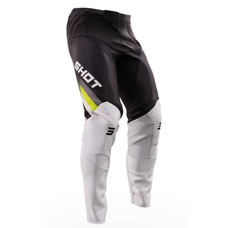 Motokros hlače Shot Contact Tracer črno-bela-fluo rumena razprodaja