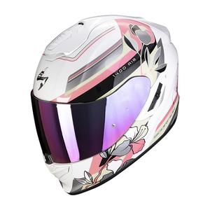 Integralna motoristična čelada Scorpion EXO-1400 EVO Air Gaia pearl white-pink