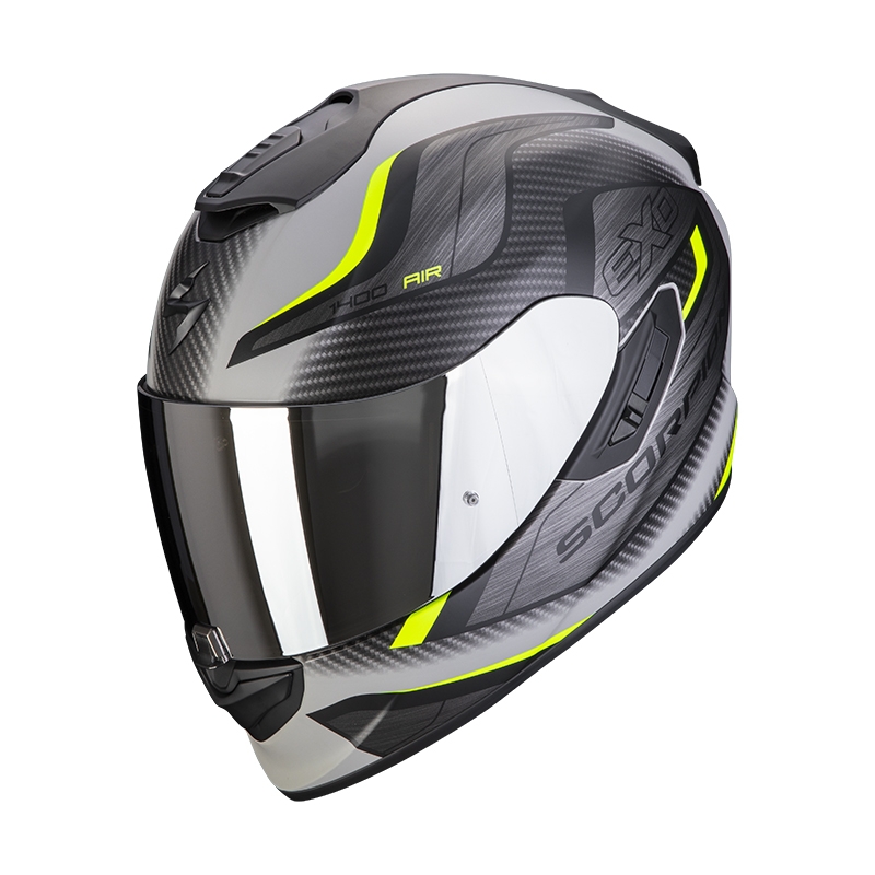 Integralna motoristična čelada Scorpion EXO-1400 EVO Air Attune sivo-črno-fluo rumena mat