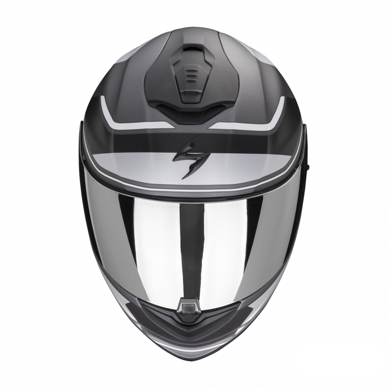 Integralna motoristična čelada Scorpion EXO-1400 EVO Air Vittoria srebrna in bela mat