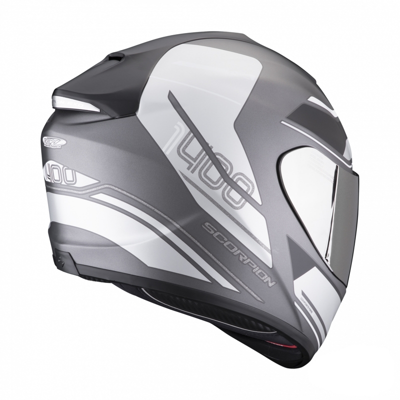 Integralna motoristična čelada Scorpion EXO-1400 EVO Air Vittoria srebrna in bela mat