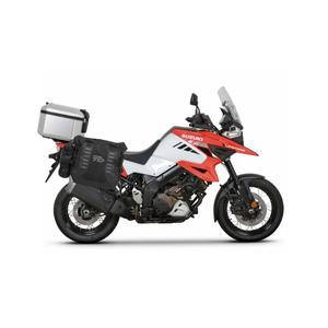 Complete set of SHAD TERRA TR40 adventure saddlebags and SHAD TERRA aluminium 48L topcase, including mounting kit SHAD SUZUKI DL 1000 V-Strom/ DL 1050 V-Strom