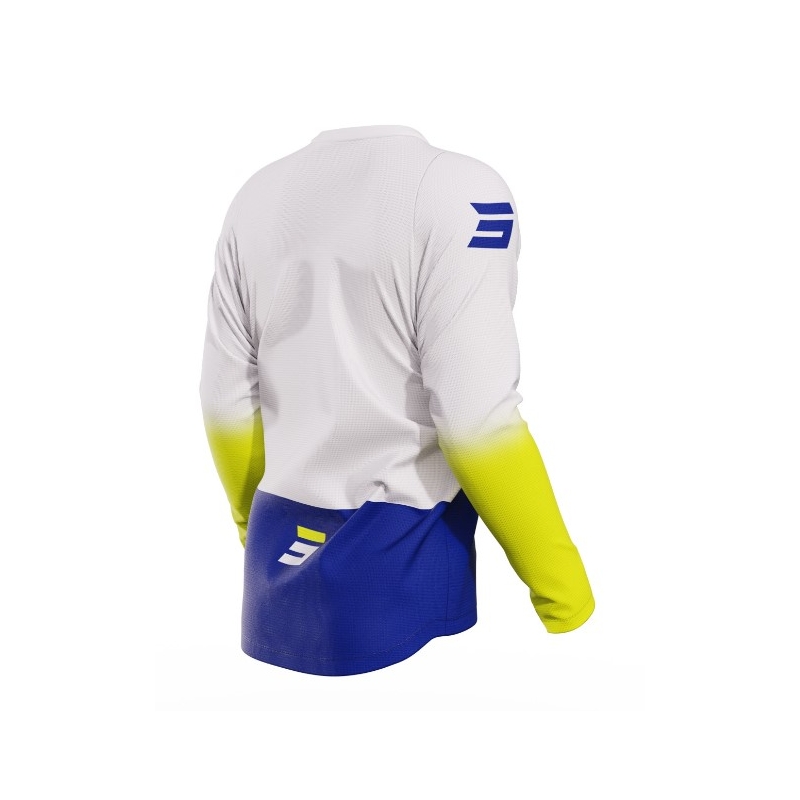 Motokros majica Shot Devo Reflex modro-bela-fluo rumena razprodaja