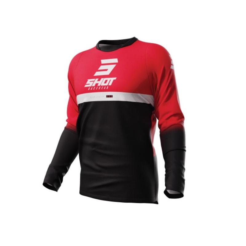 Motokros majica Shot Devo Reflex črno-rdeča razprodaja