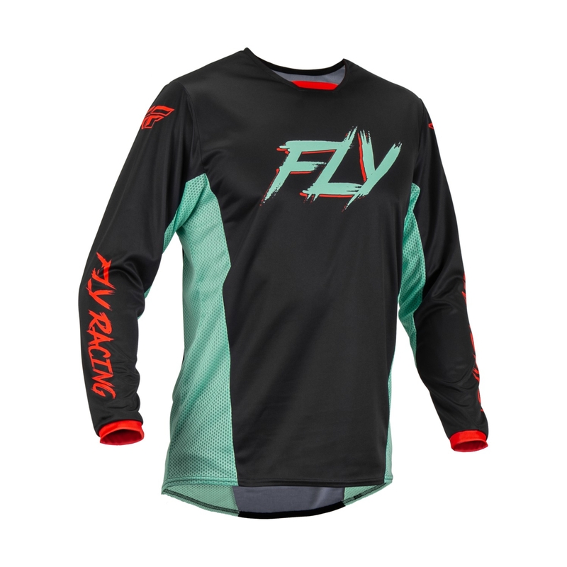 Motokros dres Fly Racing Kinetic S.E. Rave črno-zeleno-rdeča razprodaja