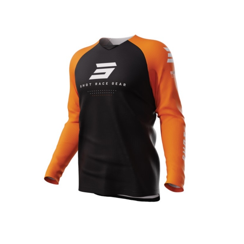 Motokros majica Shot Raw Escape črno-oranžna razprodaja