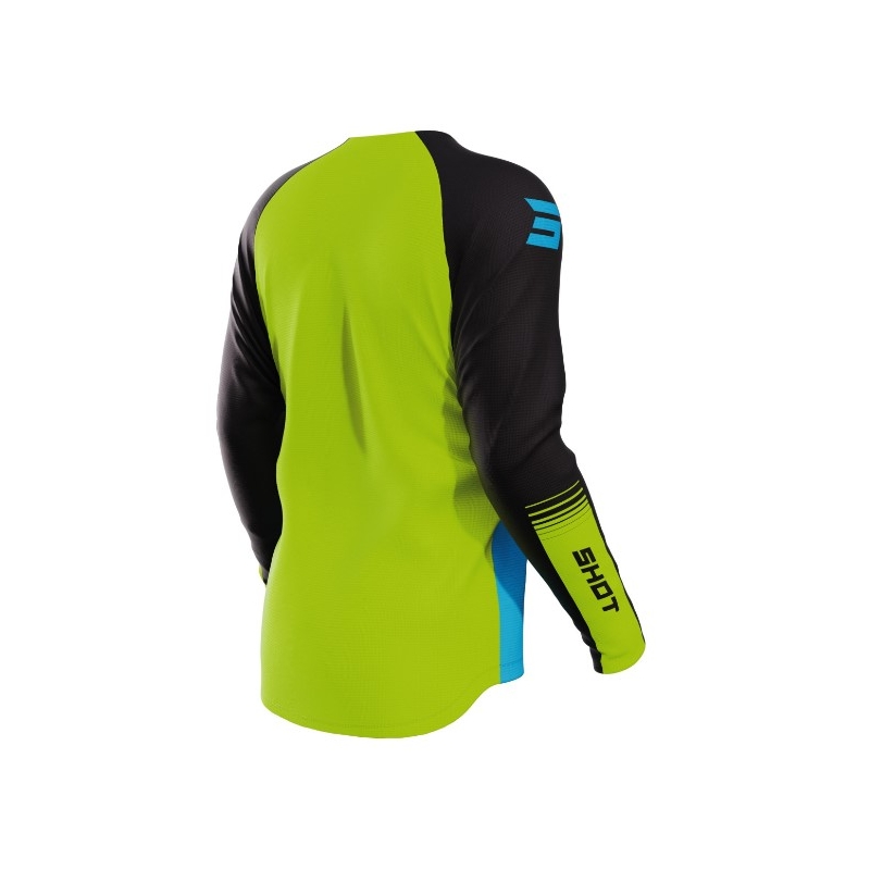 Otroška majica za motokros Shot Raw Kid Tracer black-blue-green
