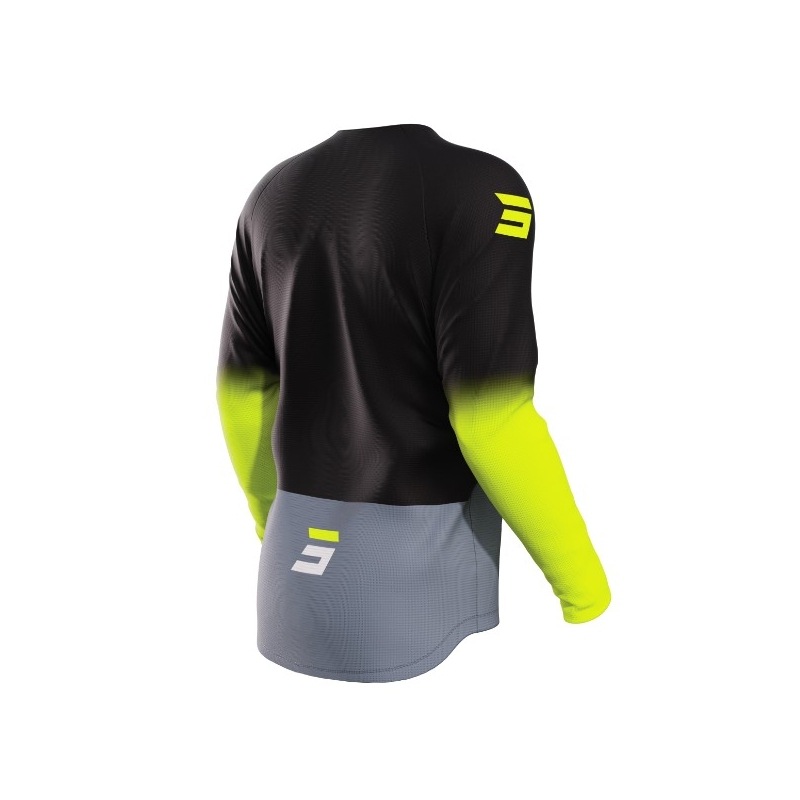 Otroška majica za motokros Shot Raw Kid Reflex black-grey-fluo yellow