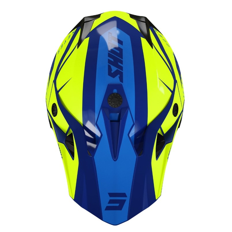 Otroška motokros čelada Shot Pulse Kid Revenge Blue-Fluo Yellow razprodaja