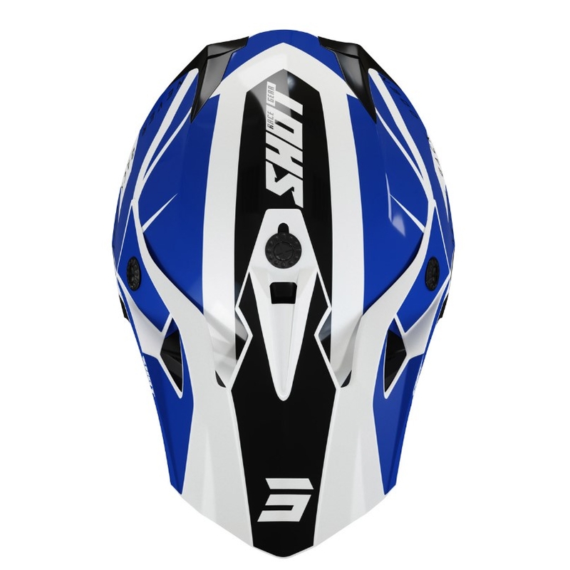 Otroška motokros čelada Shot Pulse Kid Revenge Black-Blue-White razprodaja