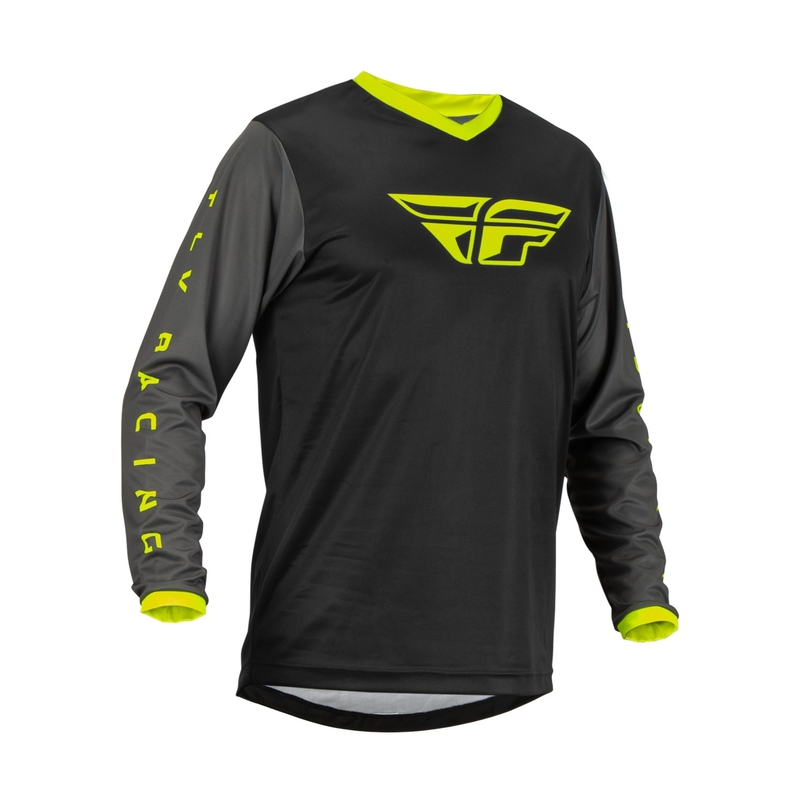 Motokros majica FLY Racing F-16 2023 črno-siva hi-vis razprodaja