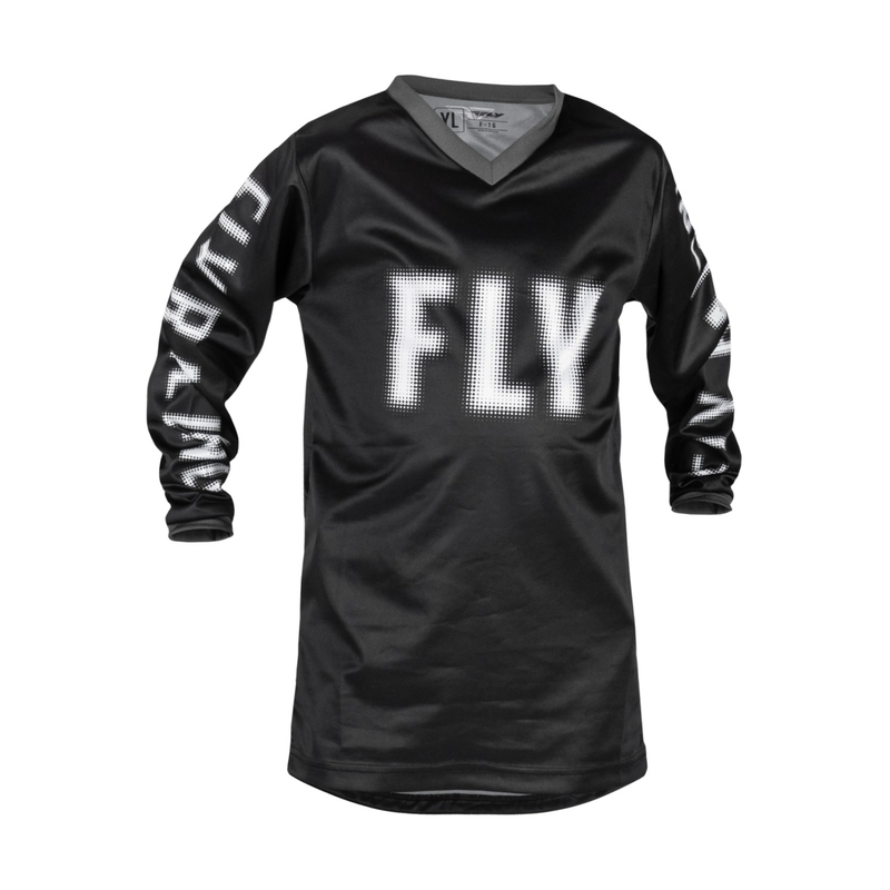 Otroški motokros dres FLY Racing F-16 2023 črno-beli prodaji razprodaja