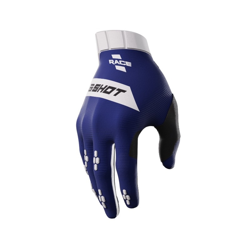 Motokros rokavice Shot Race belo-modre