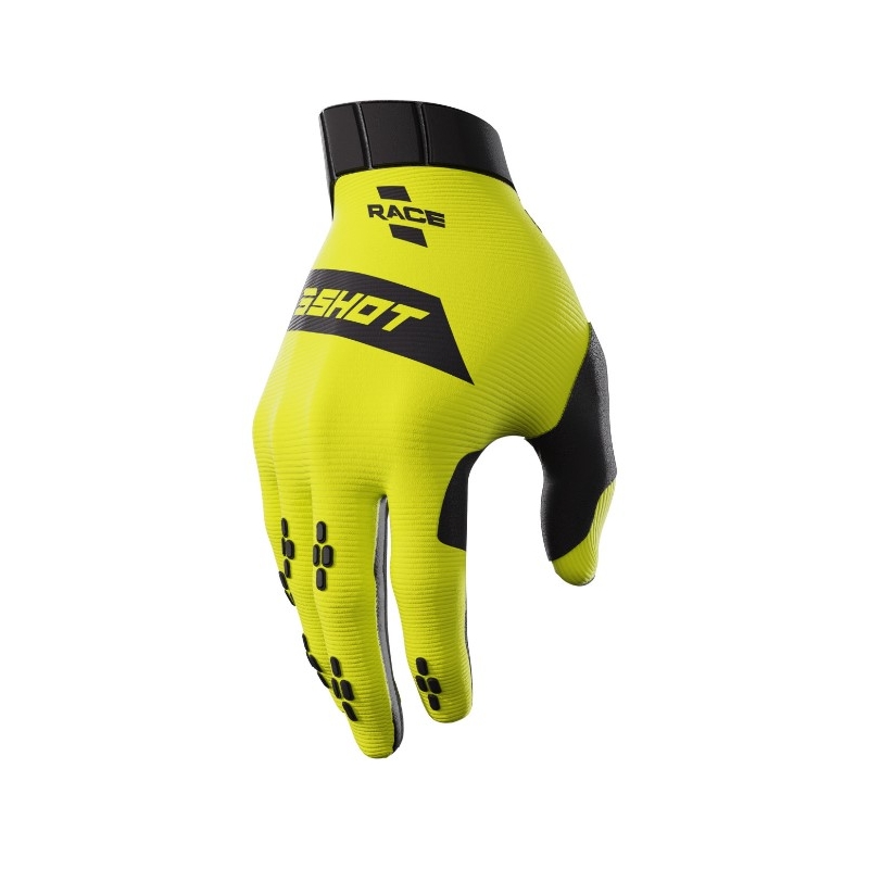 Motokros rokavice Shot Race black-fluo rumena razprodaja