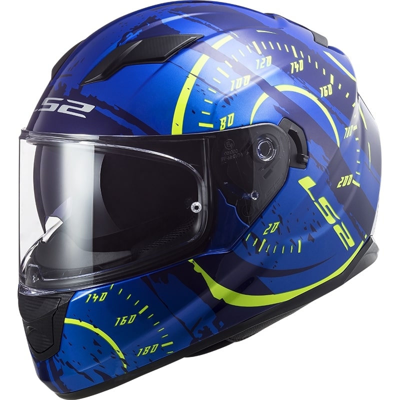 LS2 FF320 Stream EVO Tacho modro-fluo rumena integralna motoristična čelada
