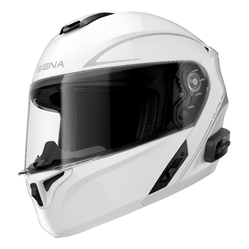 Čelada s slušalkami SENA Outrush R glossy white