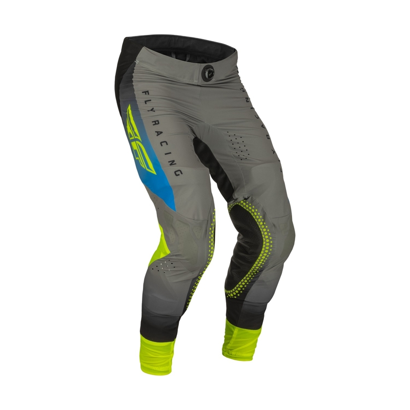Motokros hlače FLY Racing Lite 2023 sivo-modra hi-vis razprodaja