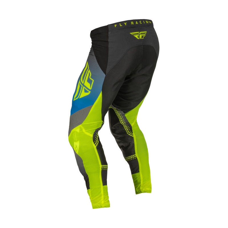 Motokros hlače FLY Racing Lite 2023 sivo-modra hi-vis razprodaja