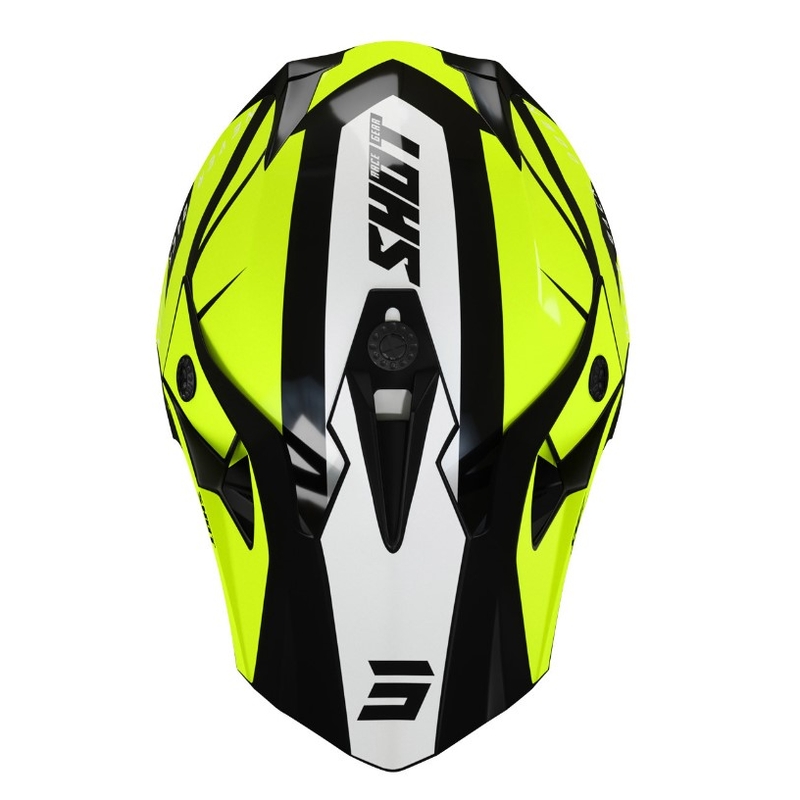 Otroška motokros čelada Shot Pulse Kid Revenge black-white-fluo yellow razprodaja
