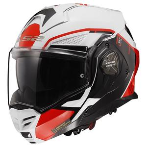 LS2 FF901 Advant X Metryk belo-črno-rdeča zložljiva motoristična čelada