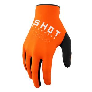 Motokros rokavice Shot Raw črno-bela-oranžna razprodaja