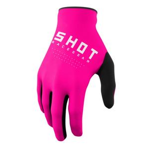 Motokros rokavice Shot Raw črno-bela-rožnata