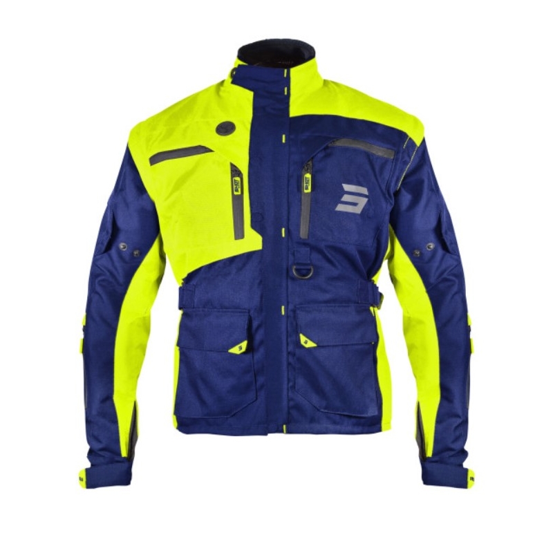 Shot Racetech modro-fluo rumena motoristična jakna