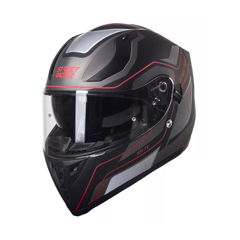 Motoristična čelada Street Racer SR I1 black-grey-red - kakovost II