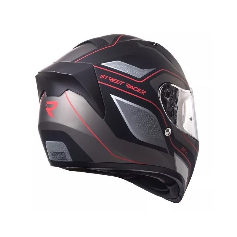 Motoristična čelada Street Racer SR I1 black-grey-red - kakovost II