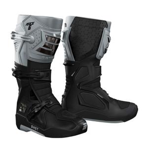 Shot Race 6 črno-sivo-kromirani motoristični škornji naprodaj razprodaja