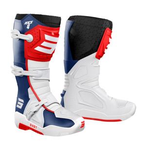 Shot Race 4 rdeče-modro-beli motoristični škornji