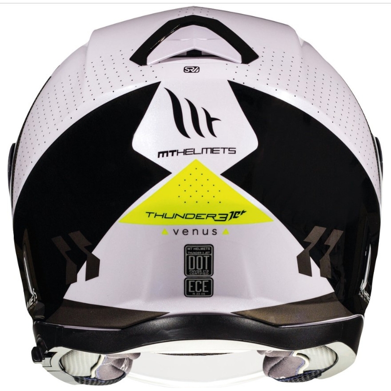 Odprta motoristična čelada MT Thunder 3 SV Venus črno-bela-fluo rumena - razred II