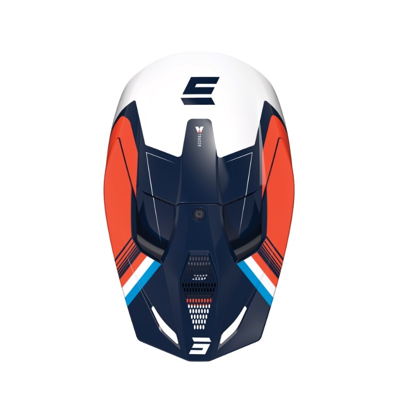 Otroška motokros čelada Shot Race Tracer belo-modro-oranžna