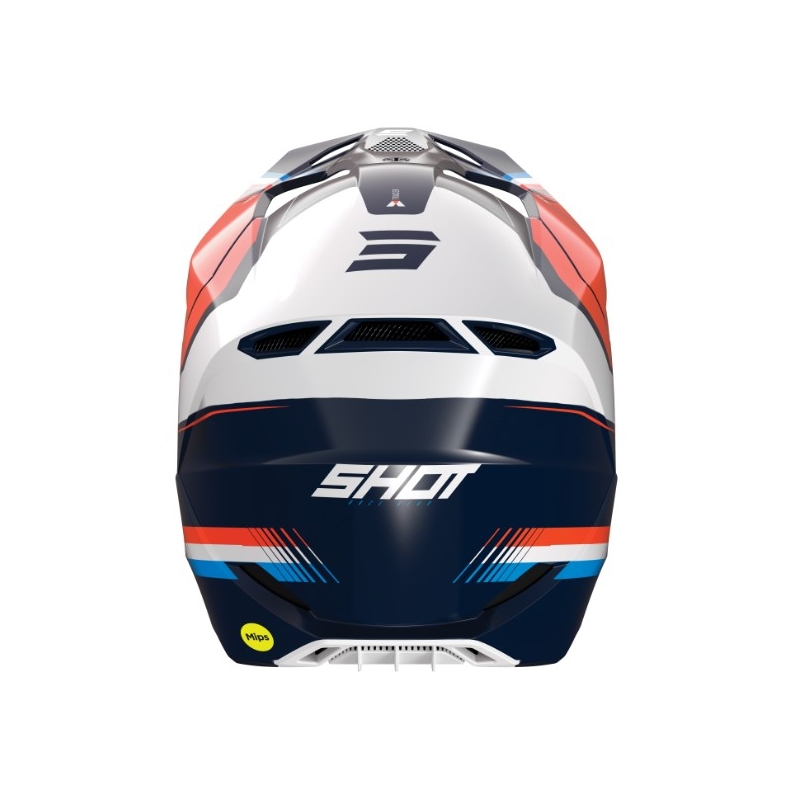 Otroška motokros čelada Shot Race Tracer belo-modro-oranžna