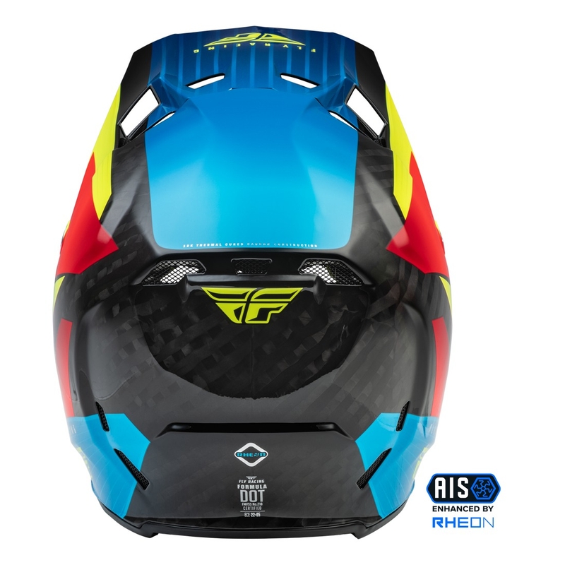 Motokros čelada FLY Racing Formula Carbon Prime fluo rumeno-modro-rdeča