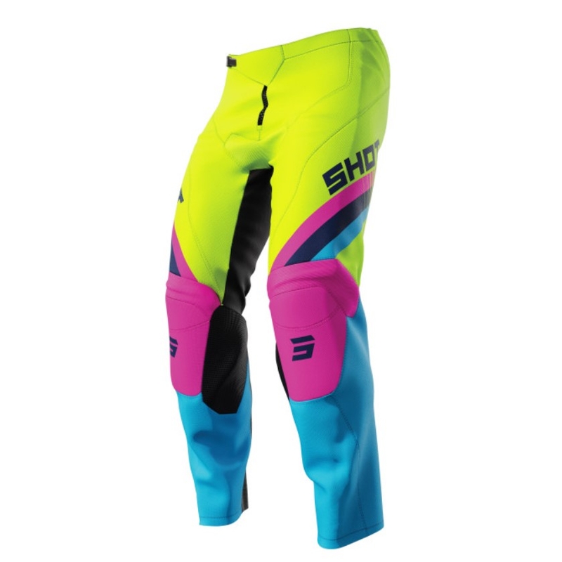 Shot Raw Kid Tracer Pink-Blue-Fluo Yellow Otroške hlače za motokros razprodaja