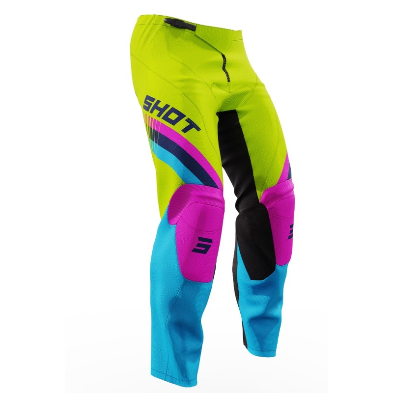 Shot Raw Kid Tracer Pink-Blue-Fluo Yellow Otroške hlače za motokros razprodaja