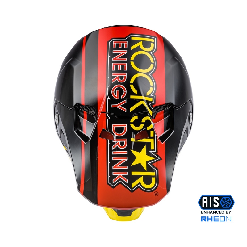 Motokros čelada FLY Racing Formula CC Rockstar črno-rdeče-rumena