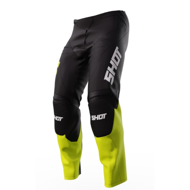 Otroške motokros hlače Shot Raw Kid Reflex black-fluo yellow razprodaja