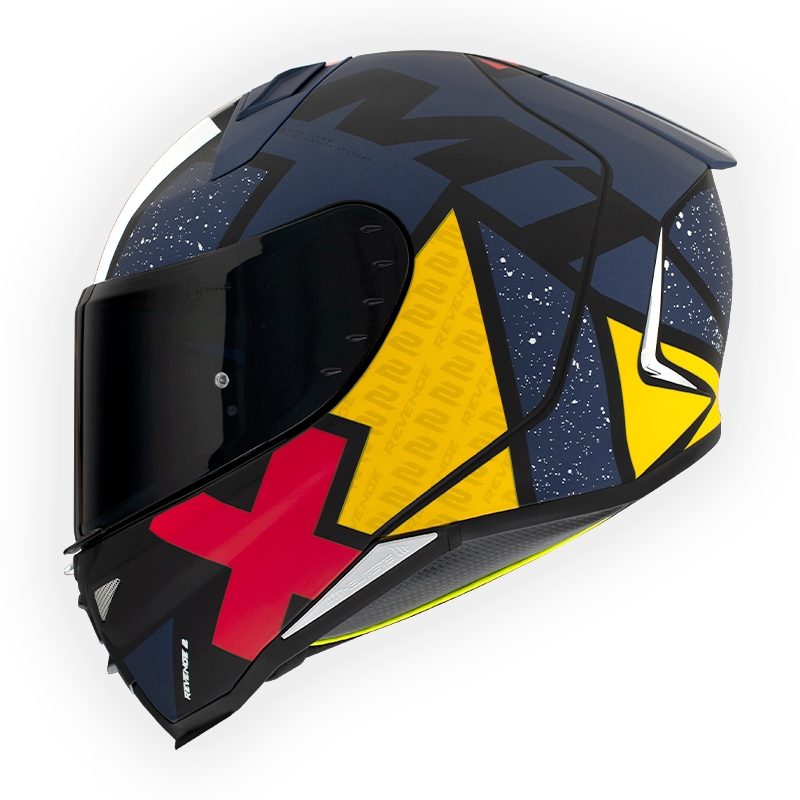 MT FF110 Revenge 2 Light integralna motoristična čelada modro-rdeče-rumena mat