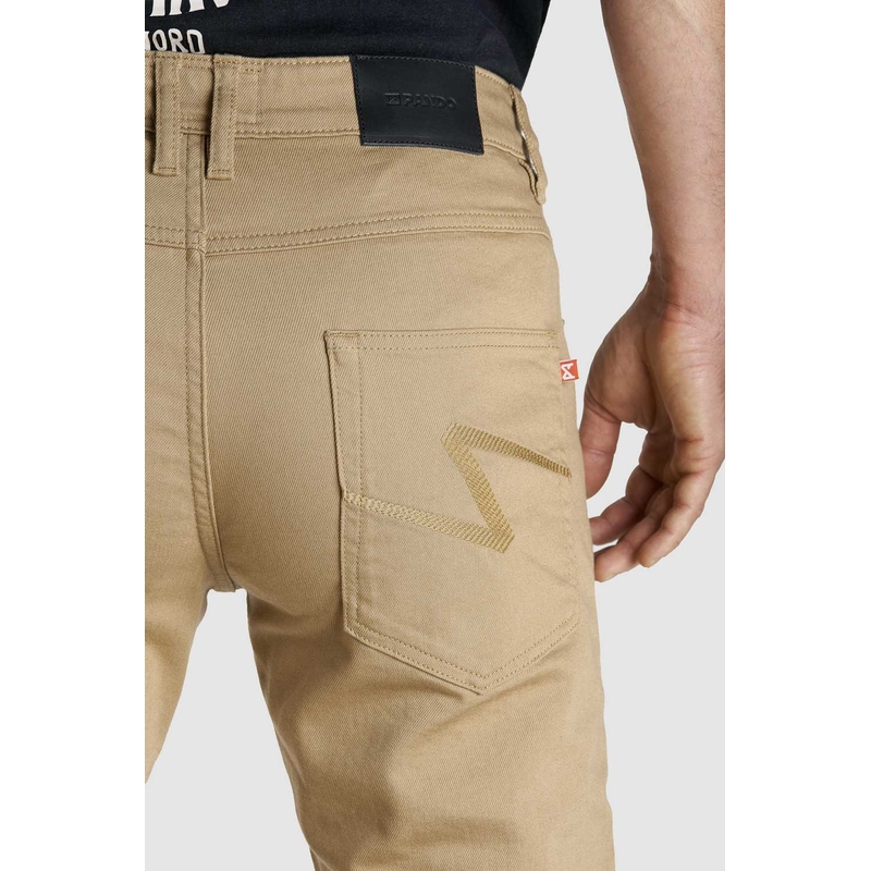 Motoristične kavbojke PANDO MOTO Robby Slim beige razprodaja