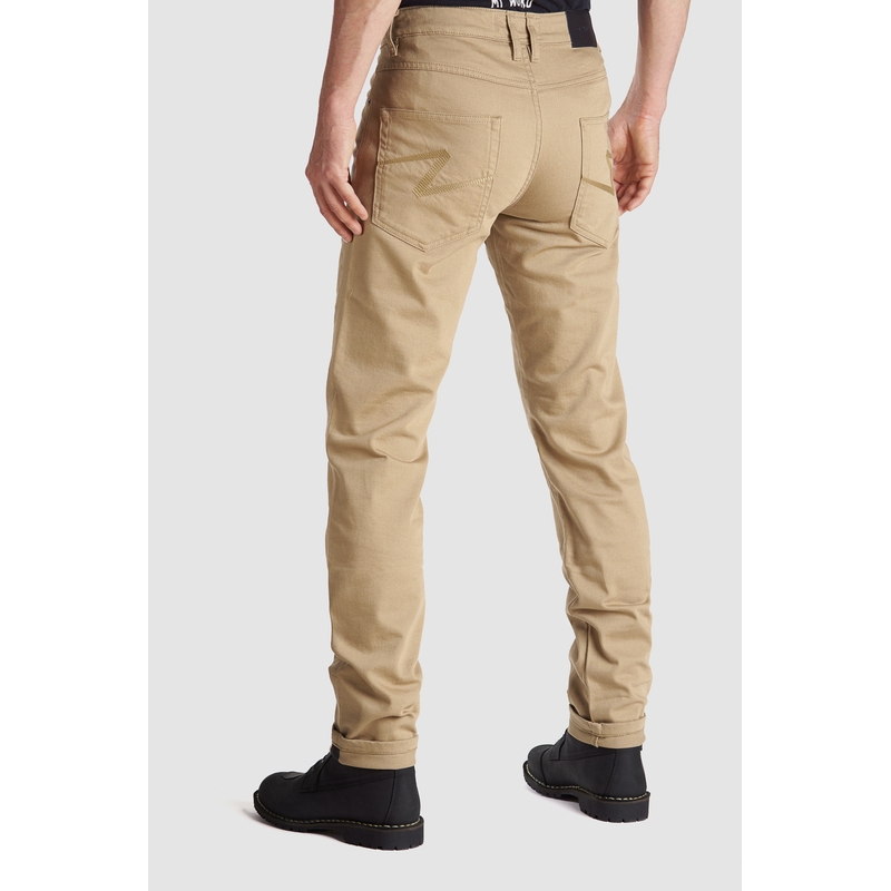 Motoristične kavbojke PANDO MOTO Robby Slim beige razprodaja
